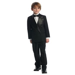 Boys Double Breasted 4pc Black Tuxedo